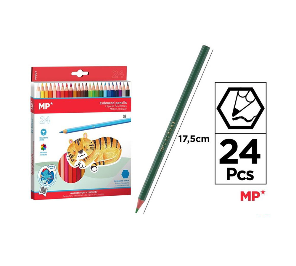 1 lot de crayons de couleurs 24 clrs en bois