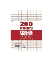 [961200781] Copies simples grands carreaux 200 pages perforees