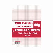 Copies simples grands carreaux (200 pages perforées)