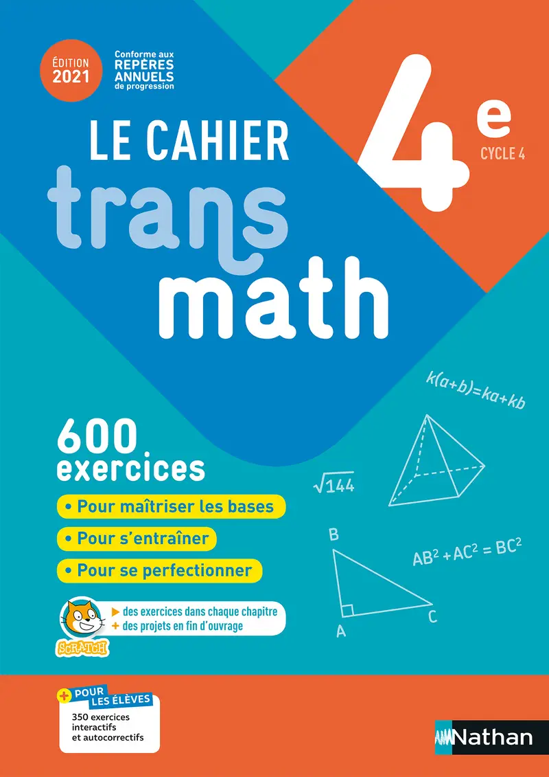 Le cahier Transmath quatrième - 2021
