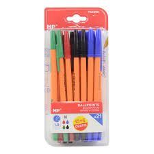 Stylos à bille 4 couleurs (bleu, vert, noir, rouge)