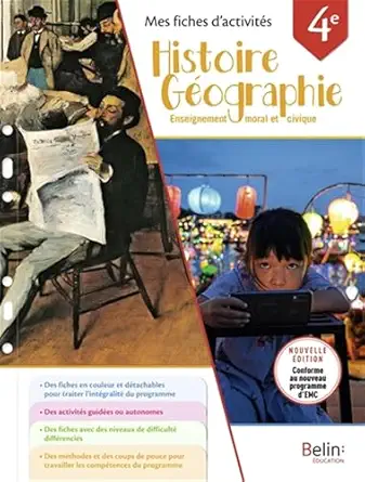 MES FICHES D'ACTIVITÉS HISTOIRE GÉOGRAPHIE EMC 4E EDITION 2025