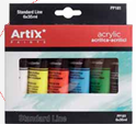 [8435464118725] 1 lot de 5 tubes de peinture 75ml minimum (noir et blanc + couleurs primaires) 